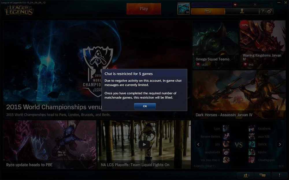 Chat Restrictions – League of Legends Support